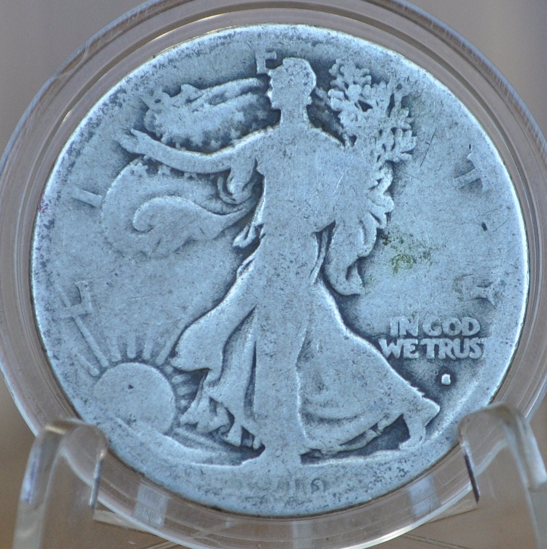 1916-S Walking Liberty Silver Half Dollar Obverse S - G (Good) -Key Date- Denver Mint- 1916 S Wlh - Half Dollar 1916 S Liberty Walking Half