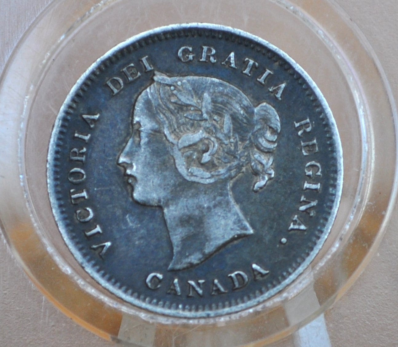 1900 Canadian Silver 5 Cent Coin - XF (Extremely Fine) - Queen Victoria - Canada 5 Cent Sterling Silver 1900 Canada - Lower Mintage