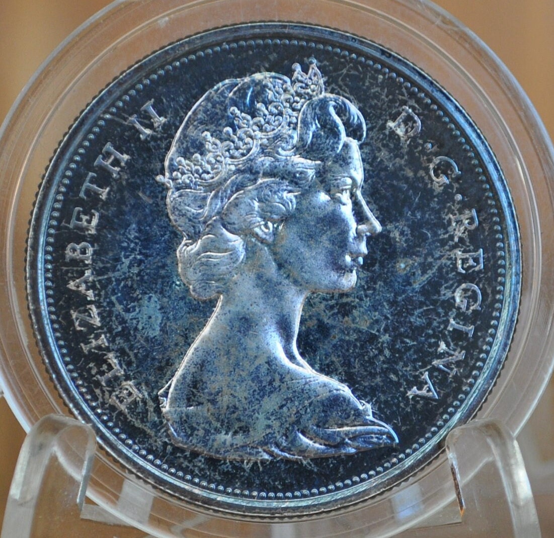 1967 Canadian Silver Half Dollar - BU (Uncirculated) Prooflike -80% Silver -Howling Wolf Silver Half Dollar Canada- Canadian Coin Collection