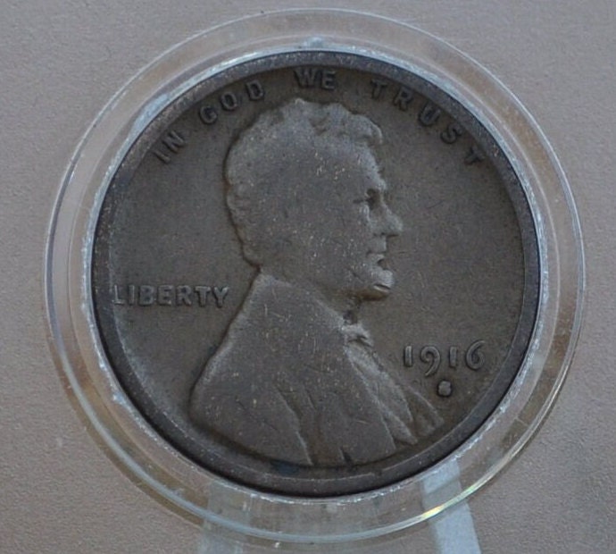 1916-S Wheat Penny - F To Vf (Fine To Very Fine) - San Francisco Mint - World War I Era Coin - 1916 S Wheat Ear Cent - Good Date / Mint