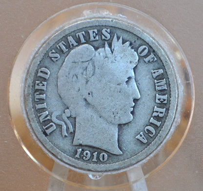 1910 Barber Silver Dime - Choose by Grade / Condition - 1910 P Barber Dime 1910 Silver Dime 1910, High Grade