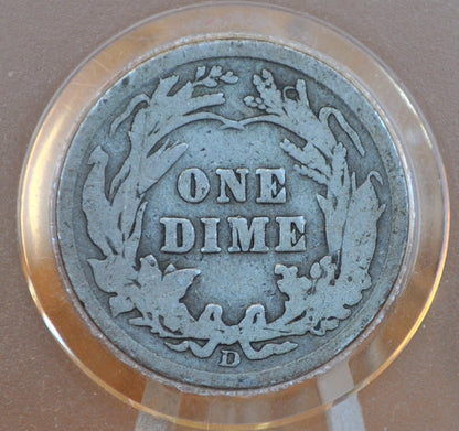 1912-D Barber Silver Dime - Choose by Grade / Condition - Denver Mint - 1912 D Barber Dime 1912 D Liberty Head Dime 1912D