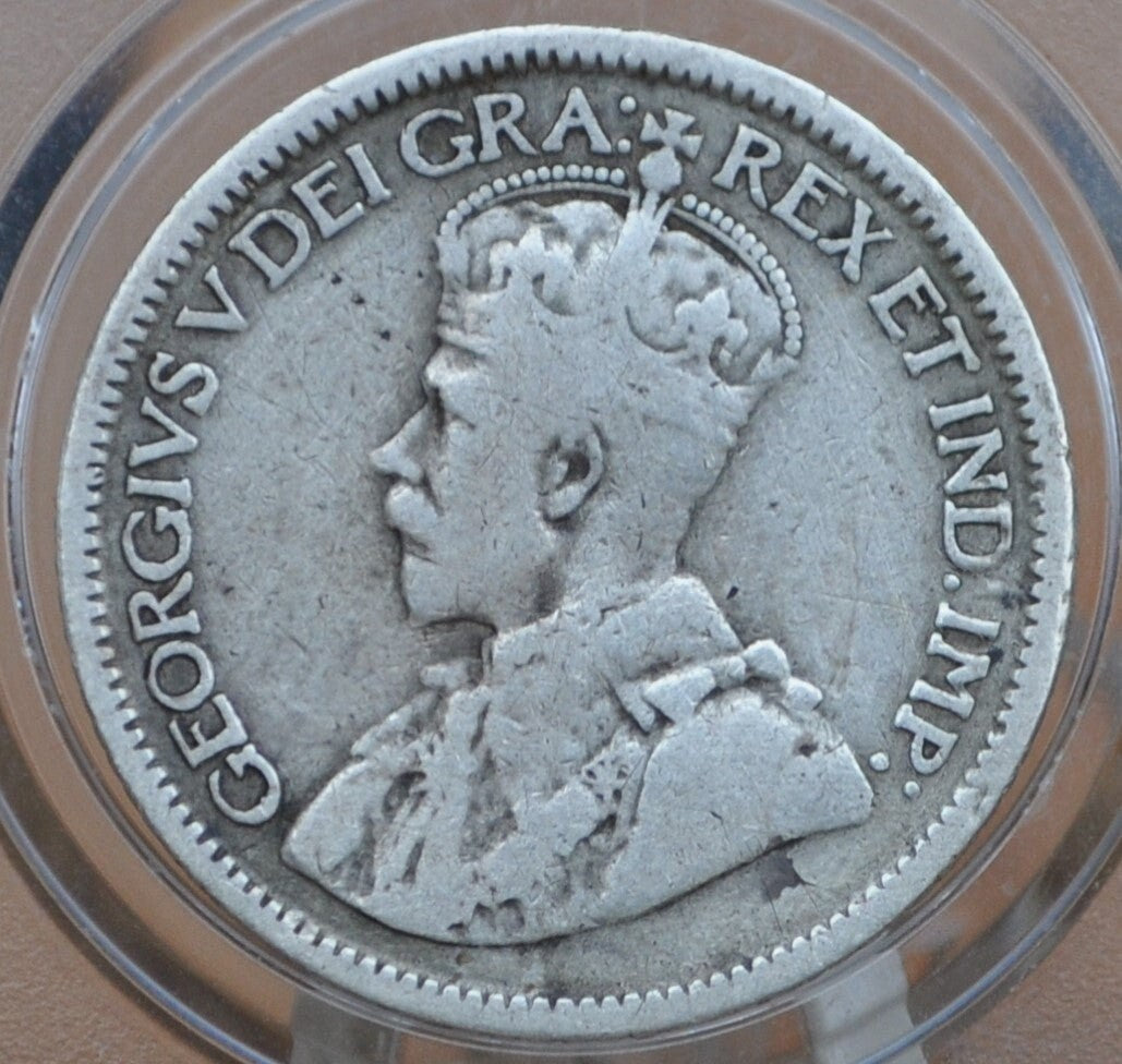 1914 Canadian Silver 10 Cent Coin - VG (Very Good) Condition - King George - Canada 10 Cent Sterling Silver 1914 Canada
