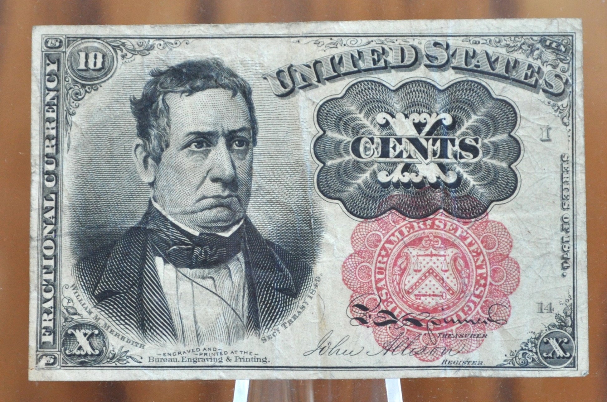 5th Issue Fractional Currency 10 Cent (Fr#1265 and 1266) - Choose by Grade/Condition - 1849-1850 Fifth Issue Fractional, Short Key, Long Key