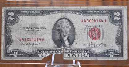 1953 Red Seal 2 Dollar Bill - ALL GRADES - Choose By Grade - 1953 Two Dollar United States Note 1953