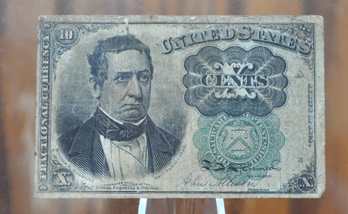 5th Issue Fractional Currency 10 Cent (Fr#1264) - Fine Grade/Condition - Green Seal Fifth Issue Fractional