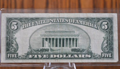 1953 Red Seal 5 Dollar Bill Fr#1532-1535 - Choose by Grade - Single Note or Series Set - 1953 Five Dollar Bill 1953, 1953A, 1953B, 1953C