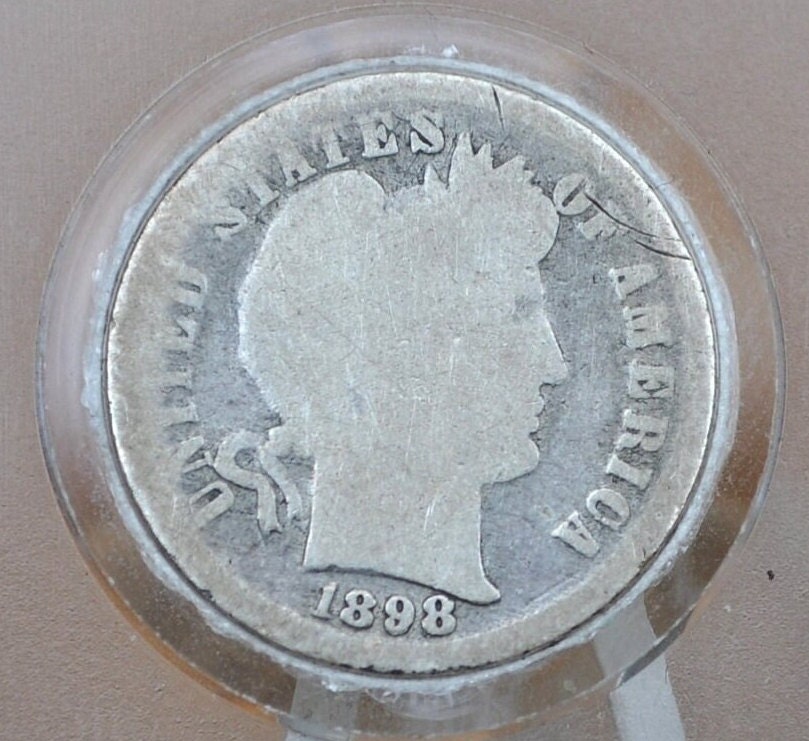 1898 Barber Silver Dime - Choose by Grade / Condition - Philadelphia Mint - 1898 P Barber Dime 1898P Dime Silver