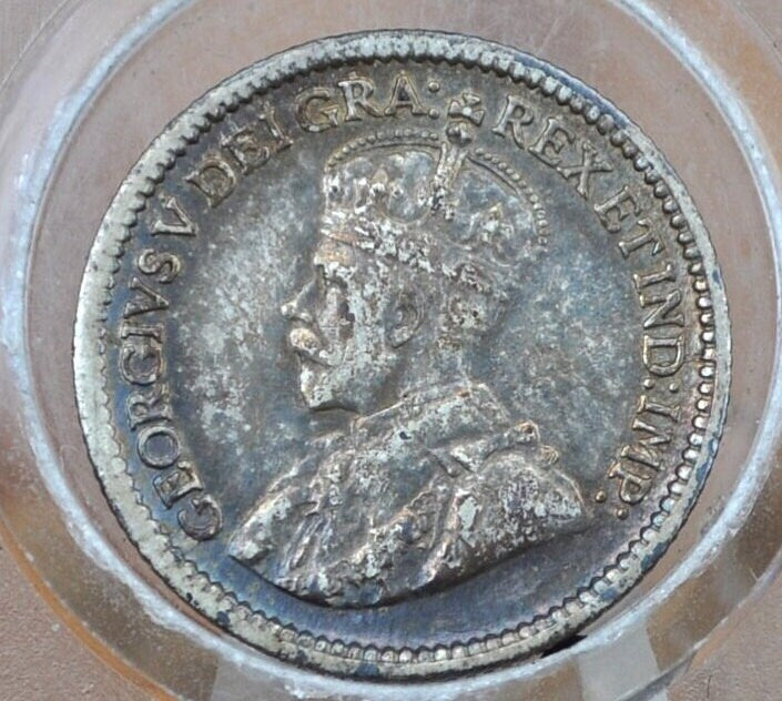 1917 Canadian Silver 5 Cent Coin - Very-Extremely Fine - Canada 5 Cent Sterling Silver 1917 Canada