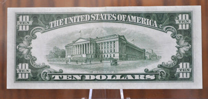 1953 Blue Seal 10 Dollar Silver Certificate Fr#1706- Choice AU Grade / Condition - 1953 Ten Dollar Silver Certificate