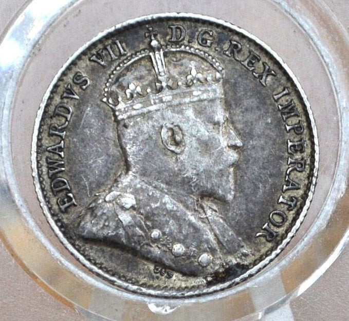 1905 Canadian Silver 5 Cent Coin - VF (Very Fine) Condition - King George - Canada 5 Cent Sterling Silver 1905 Canada - Lower Mintage
