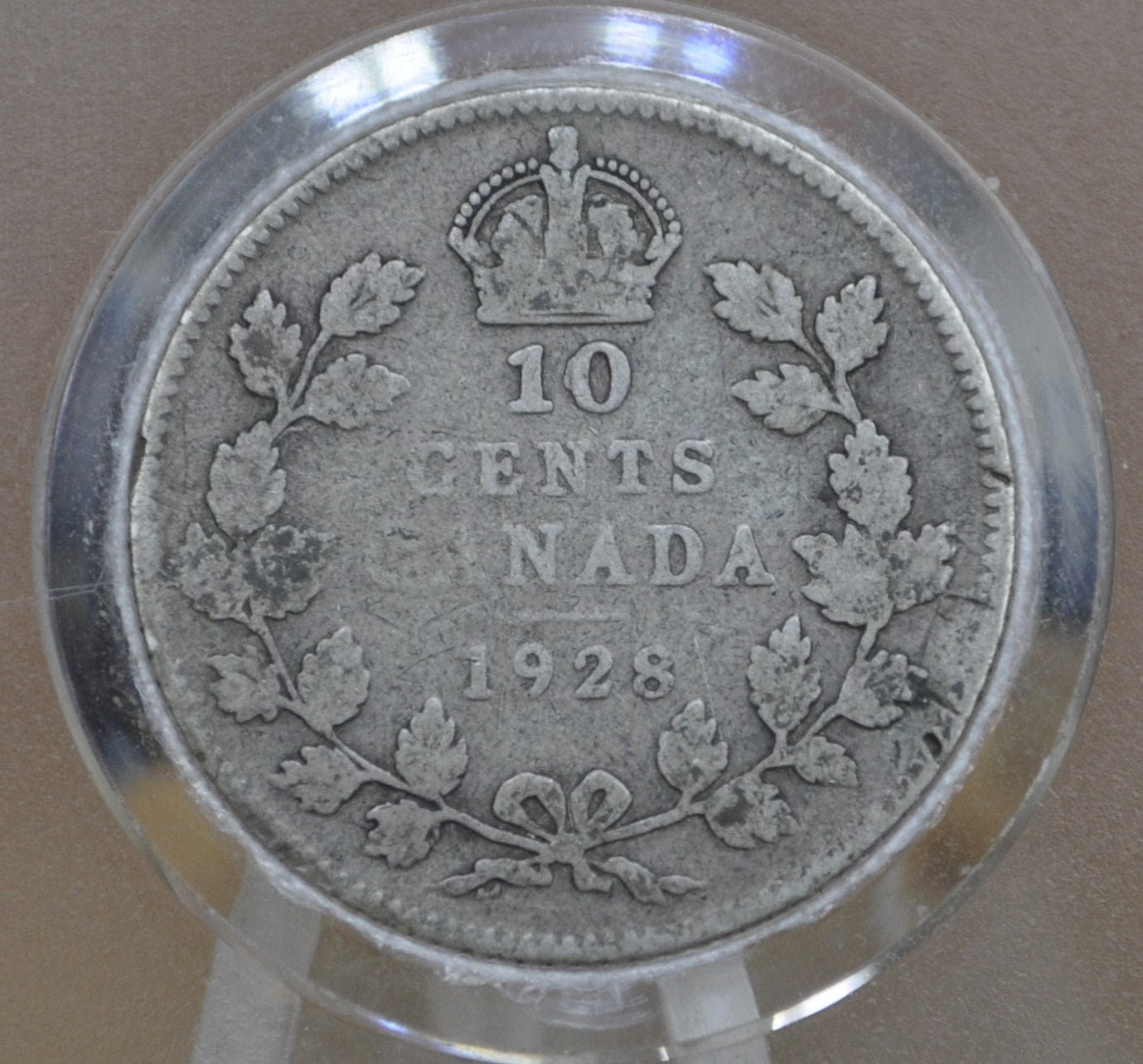 1928 Canadian Ten Cent - VG (Very Good) Grade / Condition - King George V - 10 Cent Canada 1928 Cent - 1928 Canada Dime