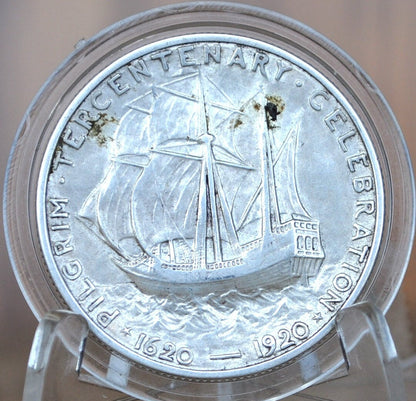 Authentic 1920 Pilgrim Tercentenary Silver Commemorative Half Dollar - XF-BU (Uncirculated) - Pilgrim Half Dollar Commemorative 1920