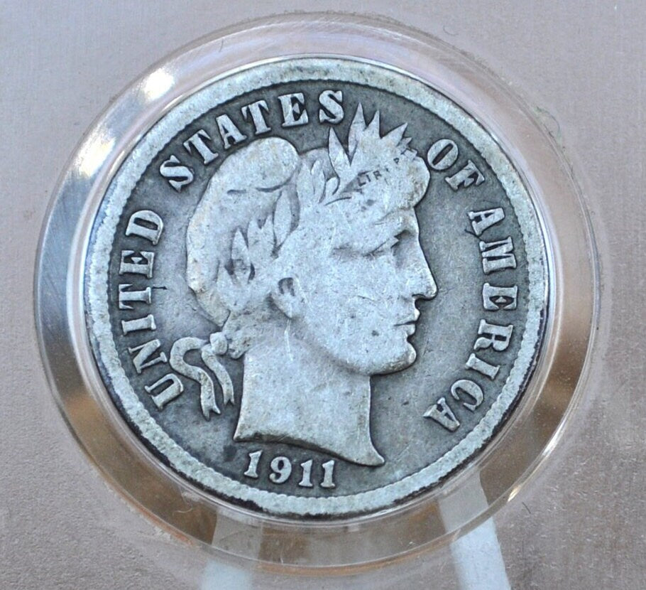 1911 Barber Silver Dime - Choose by Grade / Condition - Silver Dime - Philadelphia Mint - 1911-P Barber Dime