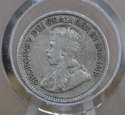 1918 Canadian Silver 5 Cent Coin - VF (Very Fine) Condition - King George - Canada 5 Cent Sterling Silver 1918 Canada