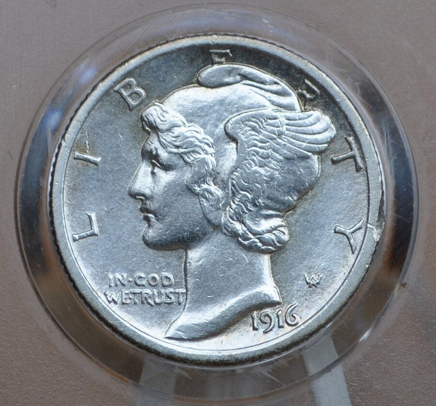 1916 Mercury Silver Dime - Choose by Grade / Condition - Philadelphia Mint - 1916 P Winged Liberty Head Silver Dime Mercury 1916P
