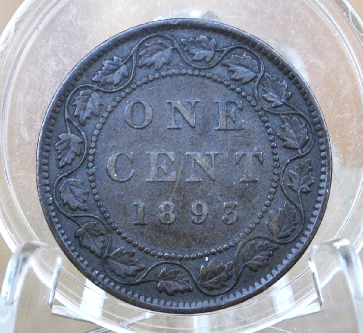 1893 Canadian One Cent - VF (Very Fine) Grade / Condition - Queen Victoria - 1893 Large Cent - 1893 Penny Canada 1 Cent 1893