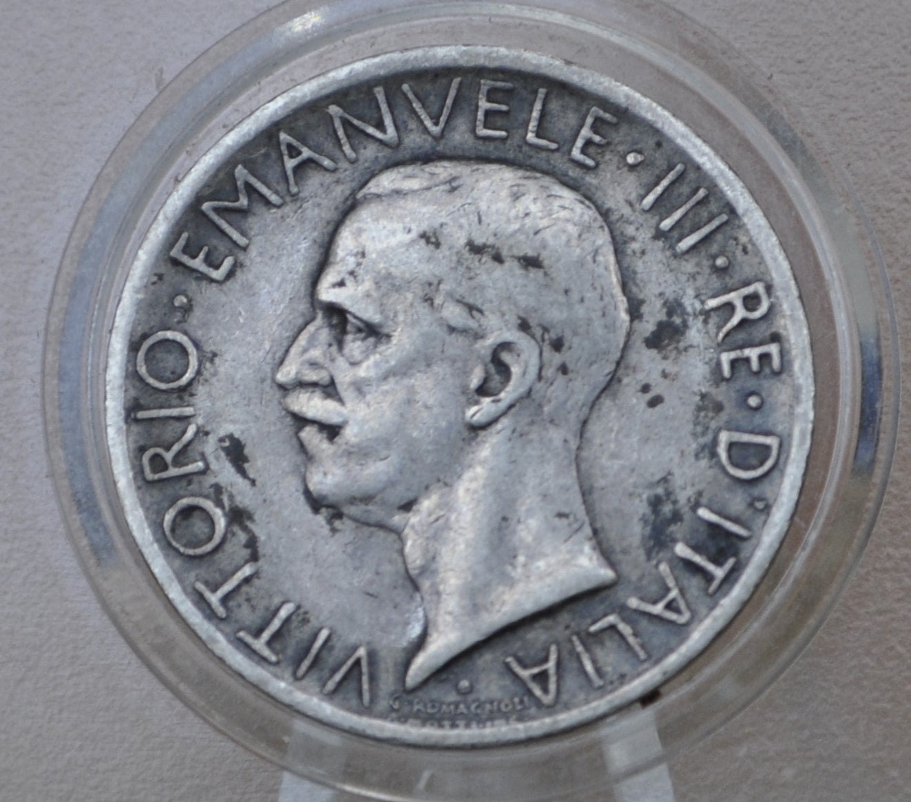 1927 Italian 5 Lira Silver Coin - Five Lira 1927 - High Grade, XF (Extremely Fine) Condition - Beautiful Design & Artwork - Italy Silver