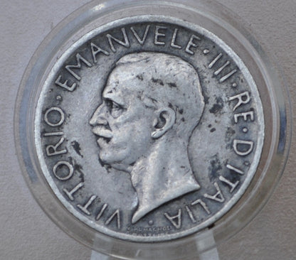 1927 Italian 5 Lira Silver Coin - Five Lira 1927 - High Grade, XF (Extremely Fine) Condition - Beautiful Design & Artwork - Italy Silver