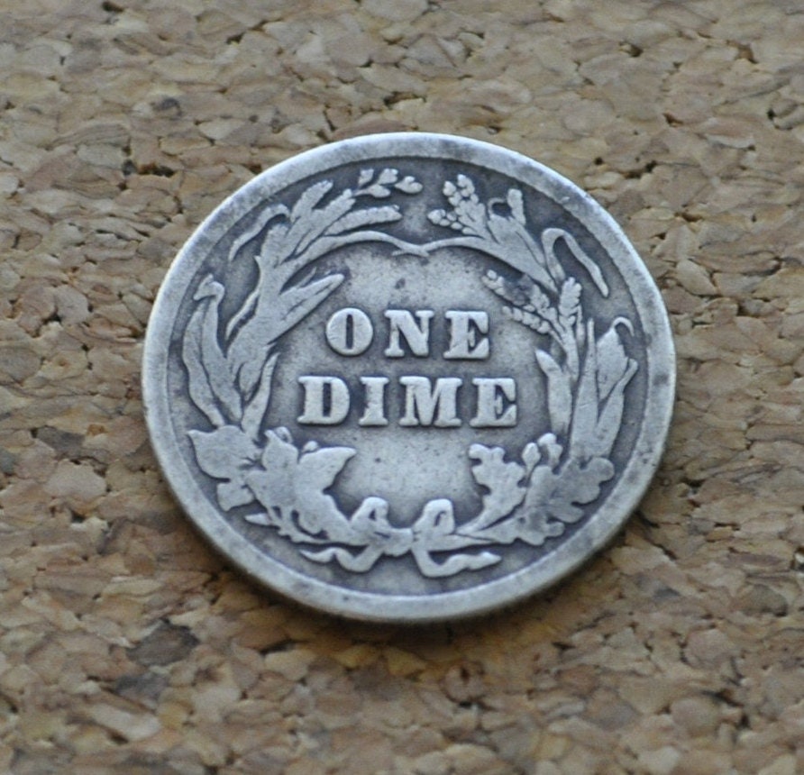 1915 Barber Dime - G/VG (Good-Very Good) Grade / Condition - Silver Dime - Philadelphia Mint - 1915-P Barber Dime 1915P