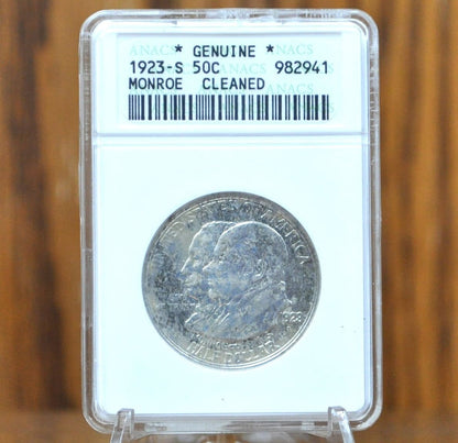 Authentic 1923S Monroe Doctrine Centennial Half Dollar - Choose by Grade - 1923 Monroe Silver Commemorative Half Dollar 1923 S