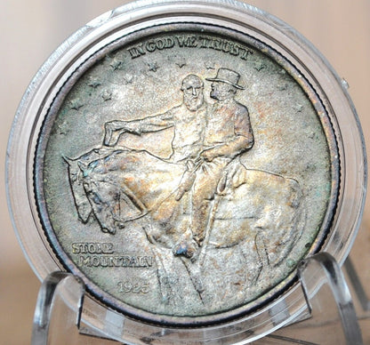 1925 Stone Mountain Silver Commemorative Half Dollar - Toned - Robert E Lee and Stonewall Jackson 1925 Half Dollar