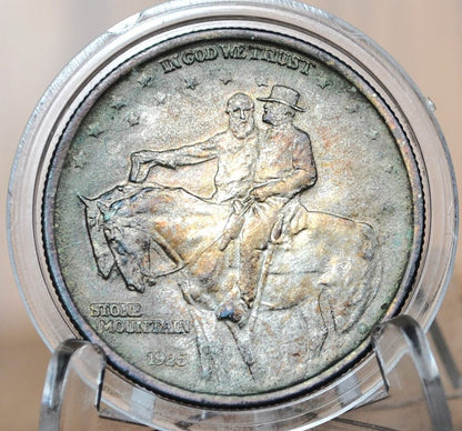 1925 Stone Mountain Silver Commemorative Half Dollar - Toned - Robert E Lee and Stonewall Jackson 1925 Half Dollar