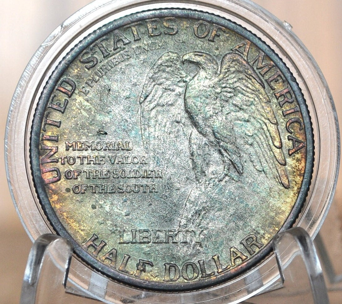 1925 Stone Mountain Silver Commemorative Half Dollar - Toned - Robert E Lee and Stonewall Jackson 1925 Half Dollar