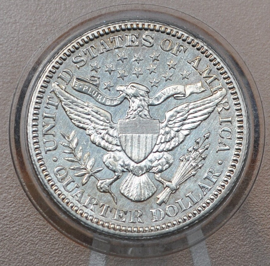 1904 Barber Silver Quarter - Uncirculated, Cleaned - Philadelphia Mint - 1904P Barber Quarter - 1904-P Quarter