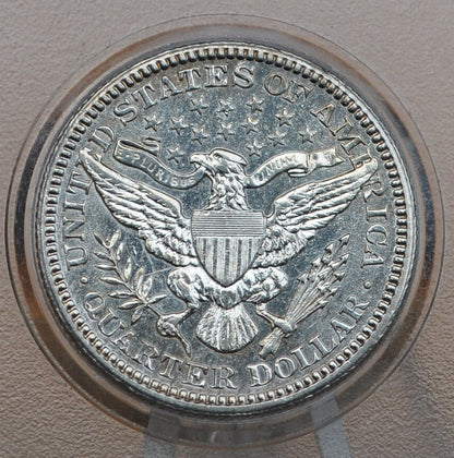 1904 Barber Silver Quarter - Uncirculated, Cleaned - Philadelphia Mint - 1904P Barber Quarter - 1904-P Quarter