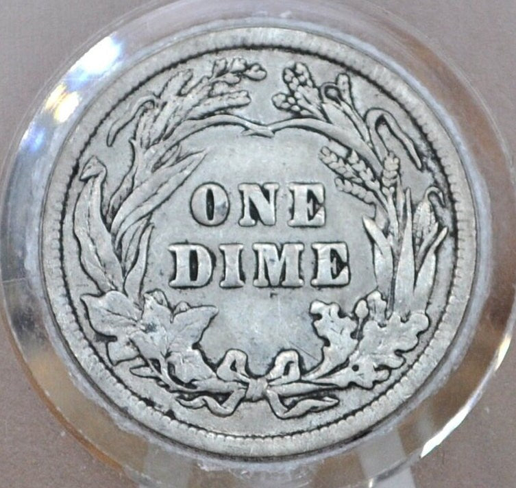 1913 Barber Silver Dime - G-VG Grade / Condition - Philadelphia Mint - 1913 Liberty Head Dime - Silver 1913 P Barber Dime