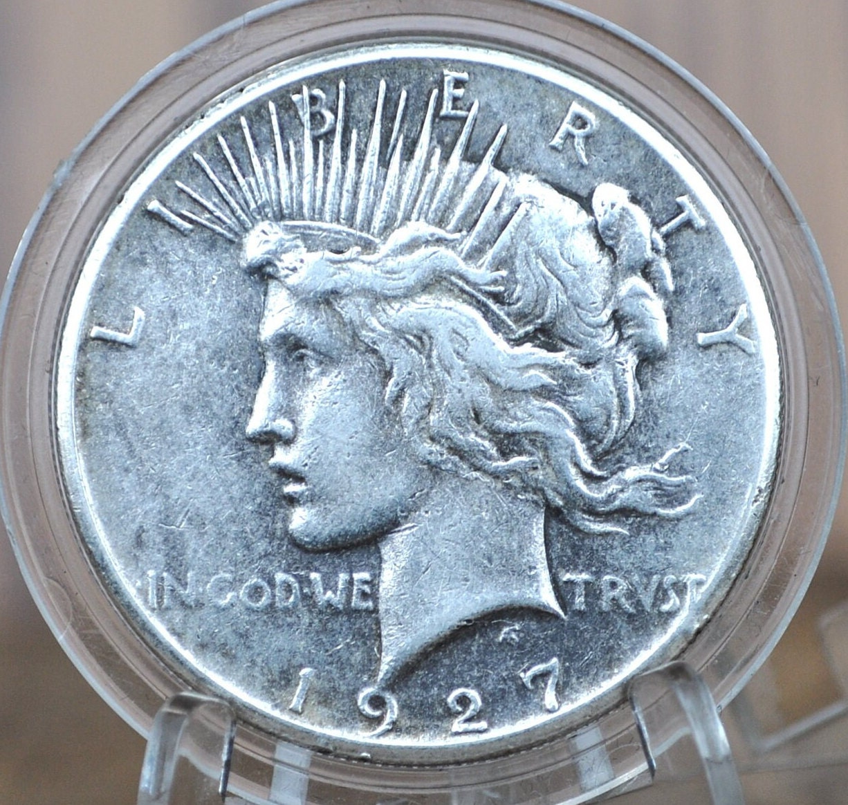 1927 Peace Silver Dollar - AU58 (About Uncirculated) Grade / Condition -Philadelphia Mint- 1927 P Silver Dollar 1927P Peace Dollar Key Date