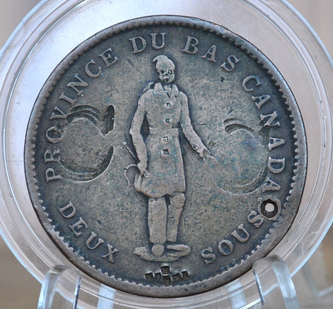 1837 One Penny Bank Token - Great Condition (VG/F) - 1 Penny Bank Token 1837 Bank of Montreal Canadian Bank Token 1837, Low Mintage