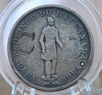 1837 One Penny Bank Token - Great Condition (VG/F) - 1 Penny Bank Token 1837 Bank of Montreal Canadian Bank Token 1837, Low Mintage