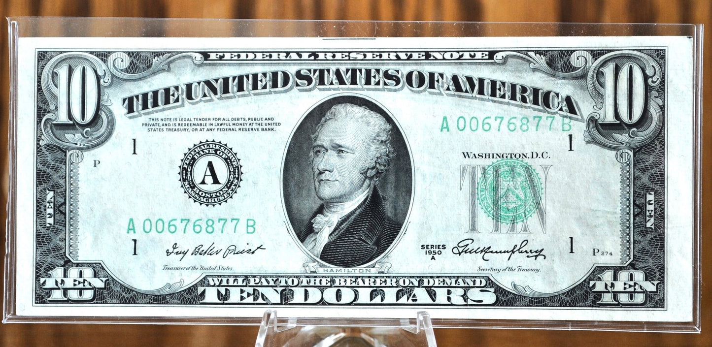 1950 10 Dollar Bill - VF/XF - 1950 Ten Dollar Federal Reserve Note - Fr#2010-Fr#2015B