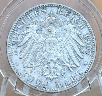 1907 German States Baden 2 Mark - Uncirculated - Only 350,000 Minted - Commemorative Issue