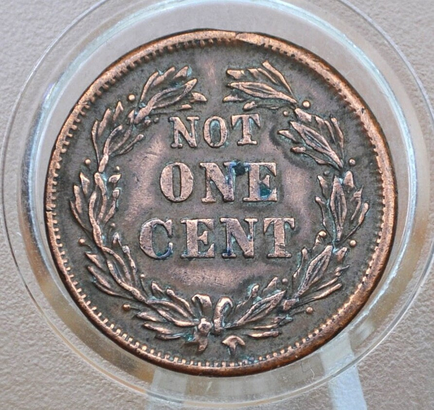 1863 Civil War Token - XF (Extremely Fine) - Not One Cent - Great Design, Great Condition