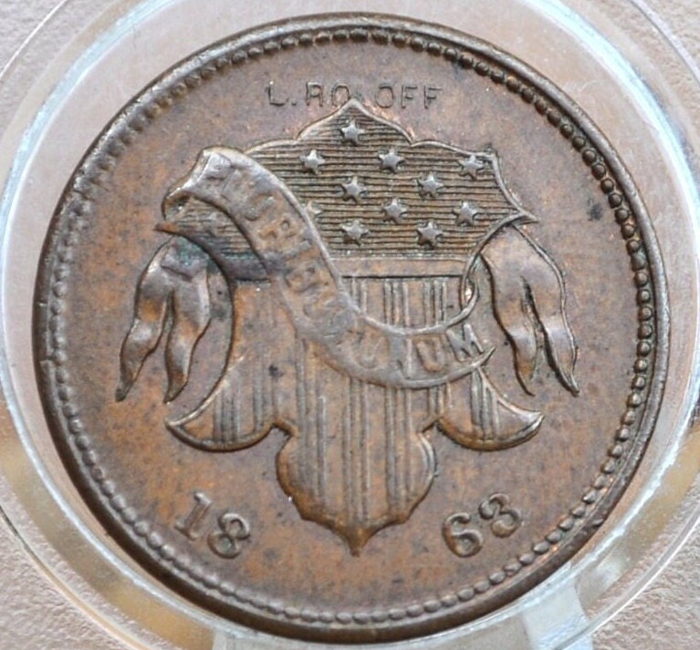 1863 Civil War Tokens - Store Cards / Merchant Tokens - 1860s Civil War Store Cards