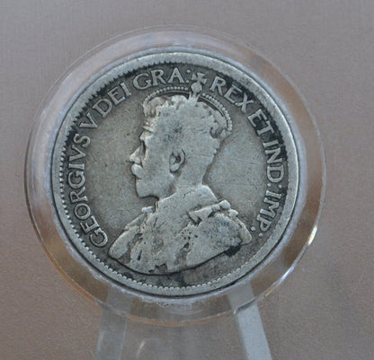 1914 Canadian Silver 10 Cent Coin - VG (Very Good) Condition - King George - Canada 10 Cent Sterling Silver 1914 Canada