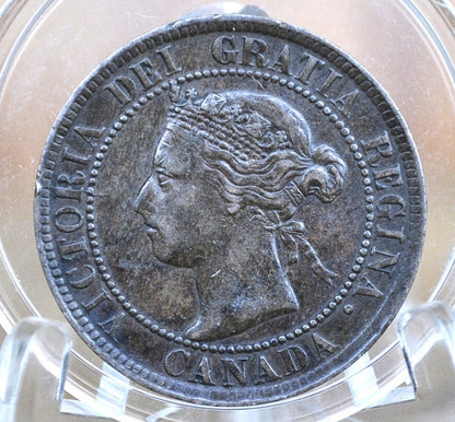 1895 Canadian One Cent - XF (Extremely Fine) Condition - Queen Victoria - 1895 Large Cent - 1895 Penny Canada 1 Cent 1895
