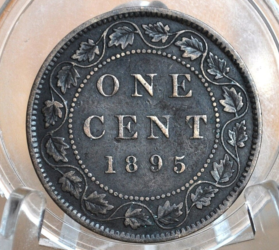 1895 Canadian One Cent - XF (Extremely Fine) Condition - Queen Victoria - 1895 Large Cent - 1895 Penny Canada 1 Cent 1895