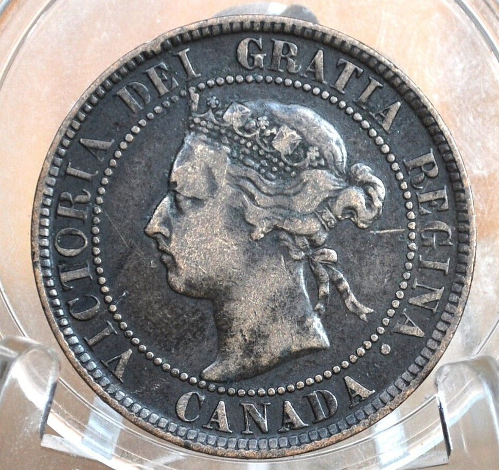 1895 Canadian One Cent - XF (Extremely Fine) Condition - Queen Victoria - 1895 Large Cent - 1895 Penny Canada 1 Cent 1895