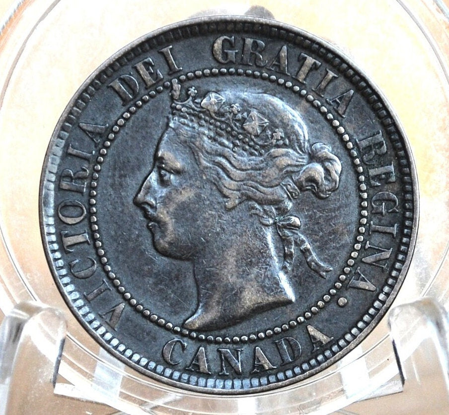 1893 Canadian One Cent - VF (Very Fine) Grade / Condition - Queen Victoria - 1893 Large Cent - 1893 Penny Canada 1 Cent 1893