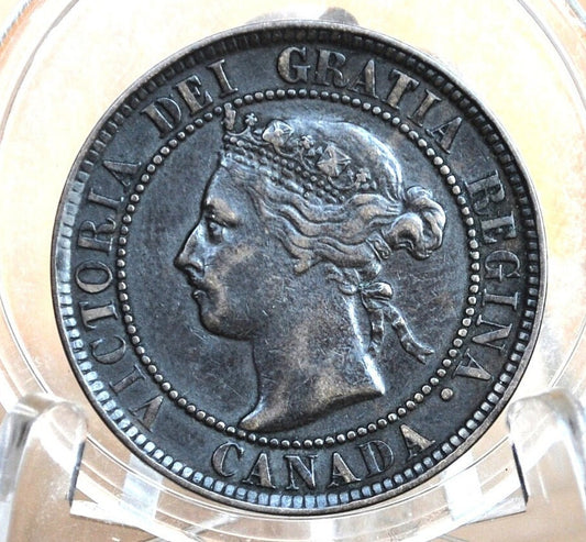 1893 Canadian One Cent - VF (Very Fine) Grade / Condition - Queen Victoria - 1893 Large Cent - 1893 Penny Canada 1 Cent 1893