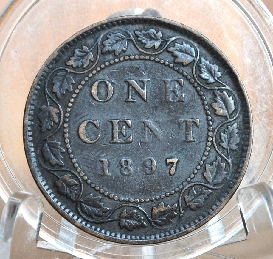1897 Canadian One Cent - XF (Extremely Fine) Condition - Queen Victoria - One Cent Canada 1897 Large Cent - 1897 Large Cent