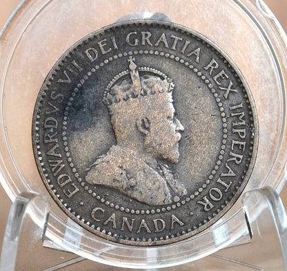 1907 Canadian One Cent - VF/XF Condition & Great Detail - King Edward VII - One Cent Canada 1907 Cent, Tougher Date