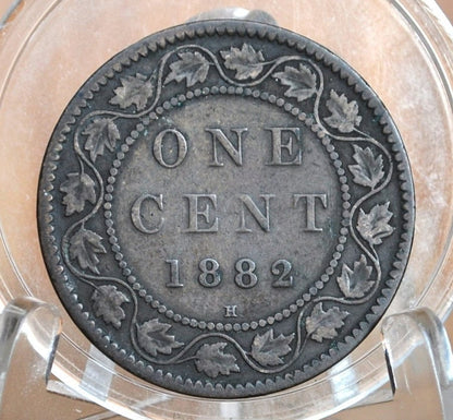1882 Canadian Cent - XF-AU (Extremely Fine) Grade / Condition - Queen Victoria - 1882 Large Cent - 1882 H Penny Canada, Incredible Detail
