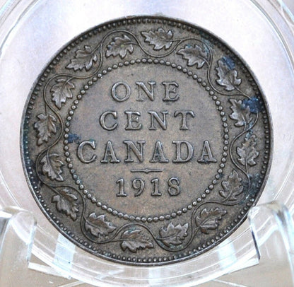 1918 Canadian Large Cent - VF-XF (Very to Extra Fine) Grade / Condition - One Cent Canada 1918 Large Cent - Great For Collection or Jewelry