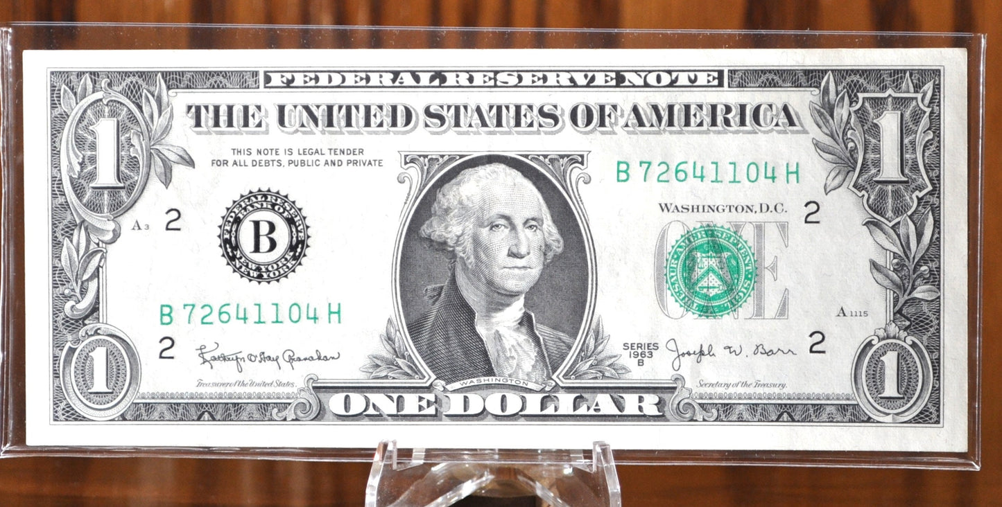 1963 1 Dollar Federal Reserve Note - Choose by Grade - 1963 One Dollar FRN - Fr#1900A - Fr 1902-L
