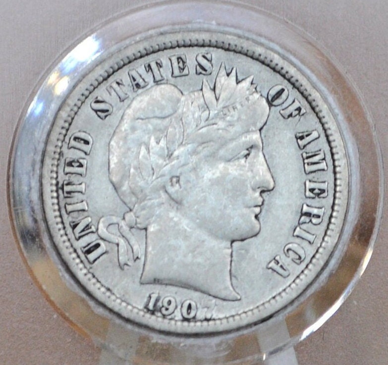 1907 Barber Silver Dime - Choose by Mint & Grade / Condition - Philadelphia Mint - 1907 Barber Dime - Silver Dimes